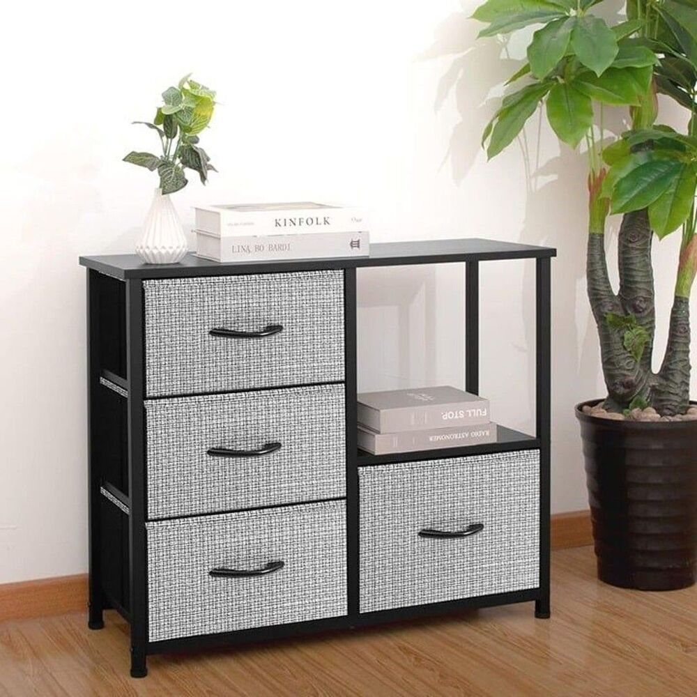 AZL1 Life Concept Storage Tower with Shelves, 4 Drawers Closet Organizer
